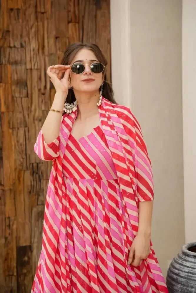 Festive cotton kurta set with mulmul dupatta

