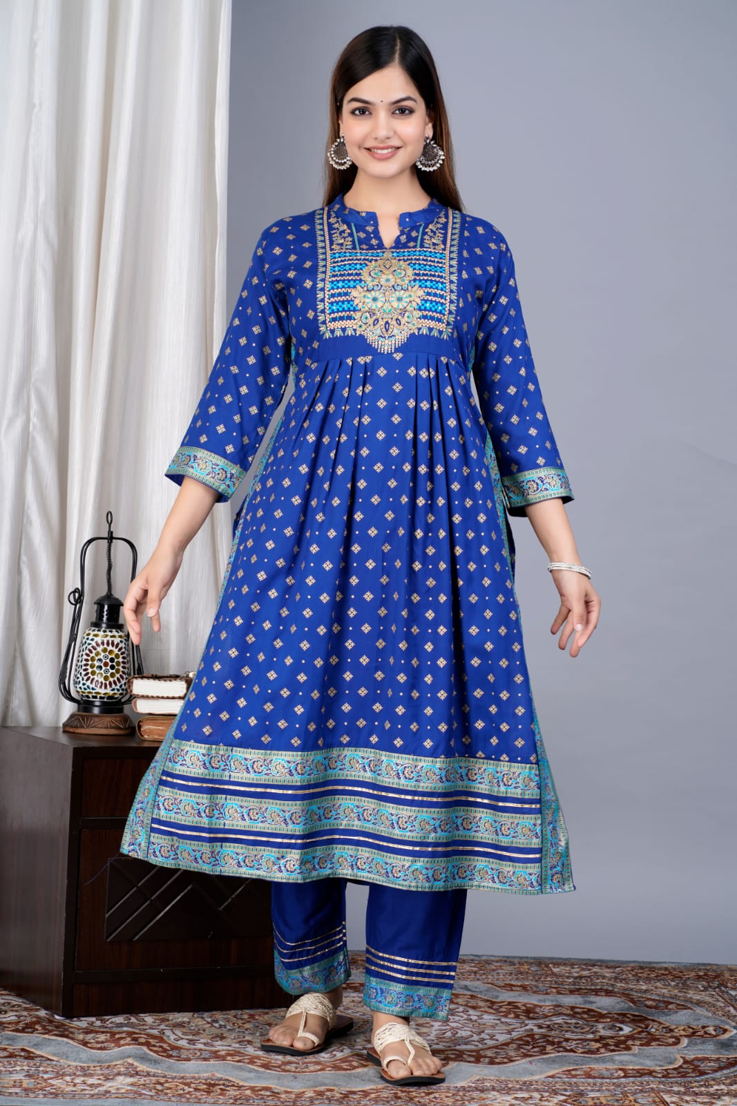 Blue naira cut suit party wear Online at Best Price - Rutbaa