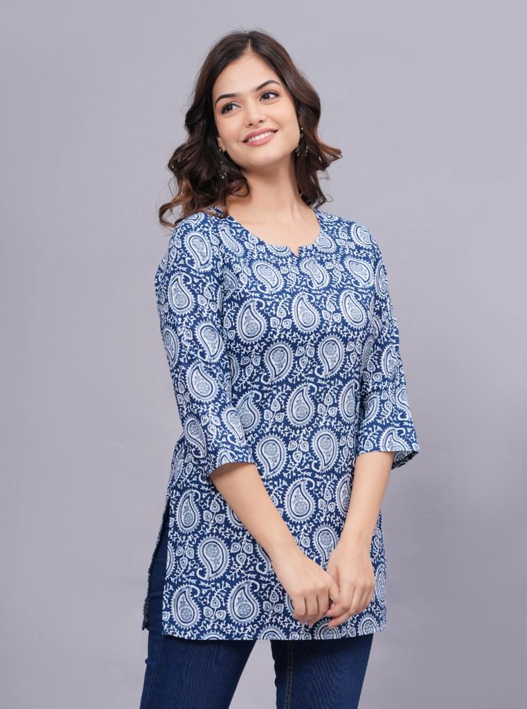 Royal Blue Short Kurti 