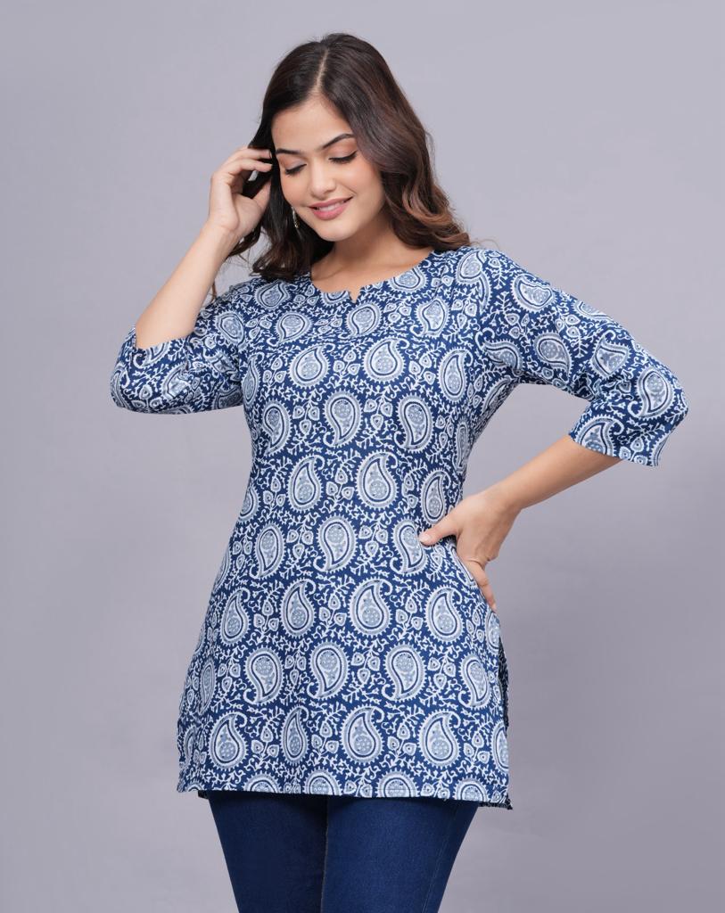 Cotton Printed Short Kurti 