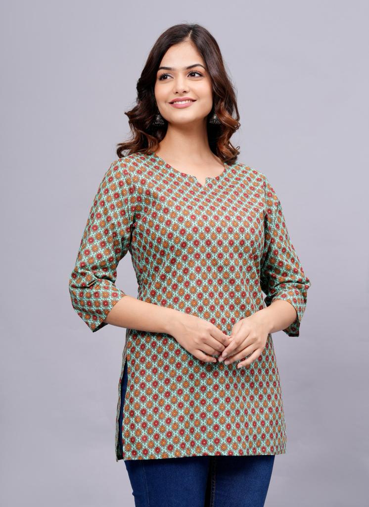 Jaipuri Printed Short Kurti 