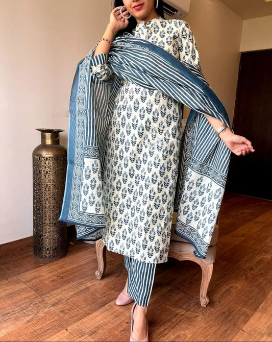 Maabeti Hand Block Printed Suit