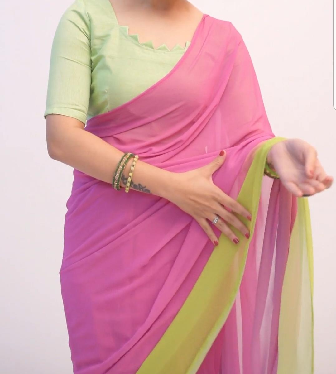 Buy Pink Sarees for Women by PERFECTBLUE Online | Ajio.com