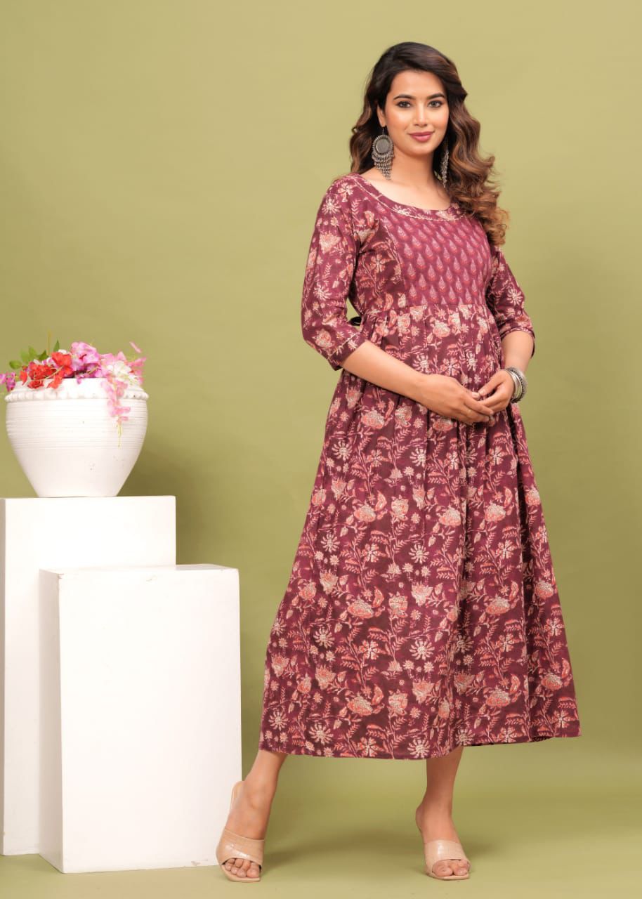 Latest cotton gown styles best sale