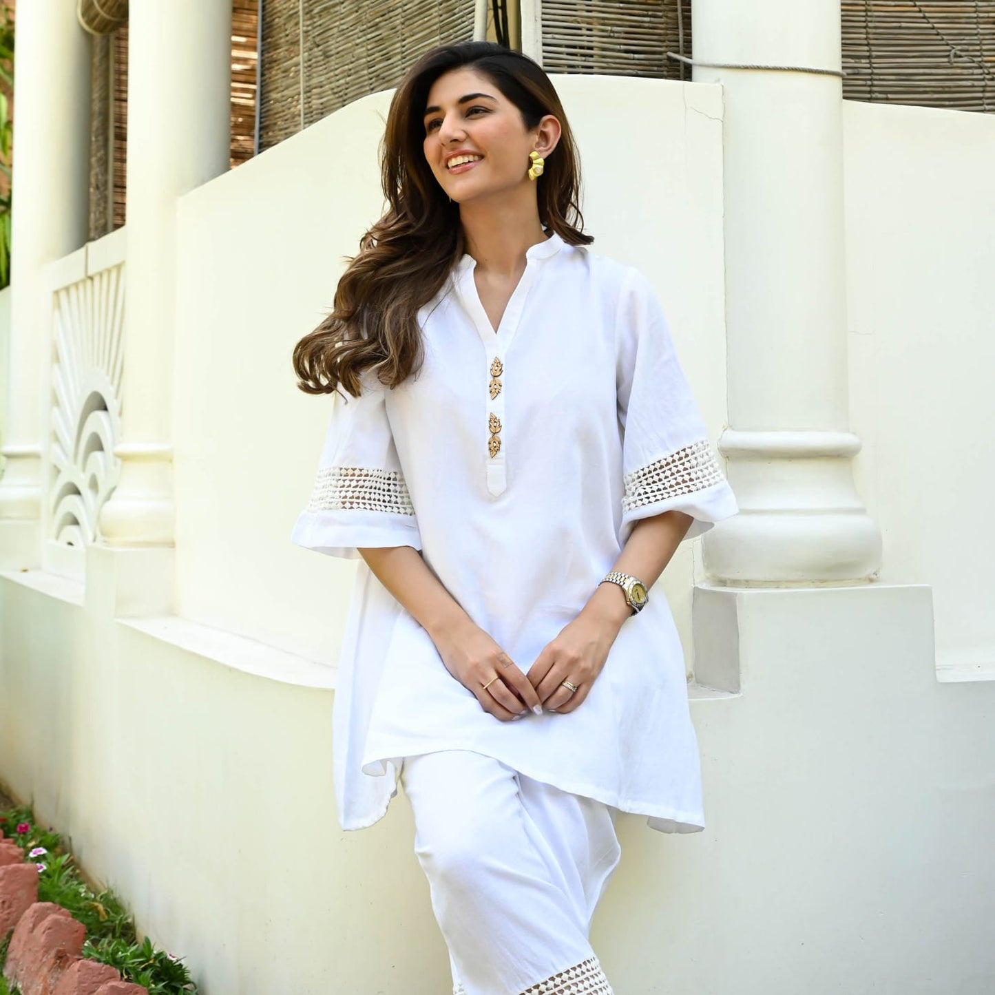 MaaBetii White Cotton Kurta with Matching Pant Co-ord Set