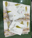 Maabetii White Dori Design Jungle Crisp Cotton Angarkha Suit Set