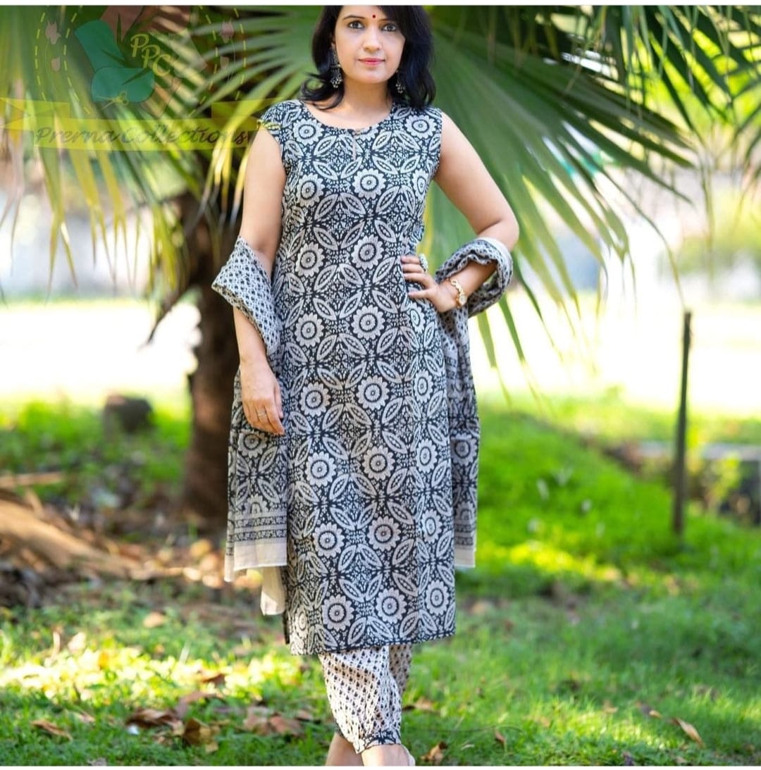 Shop Block Printed Afghani Suit Set for Women – Ombray