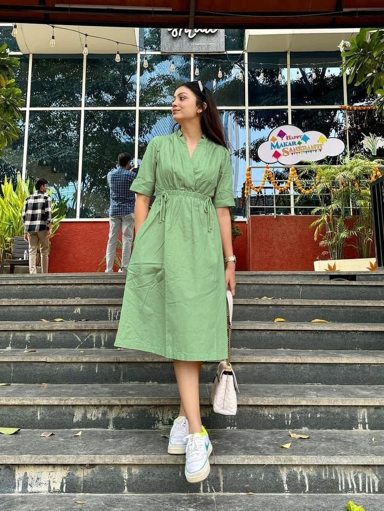 Green summer birthday dress