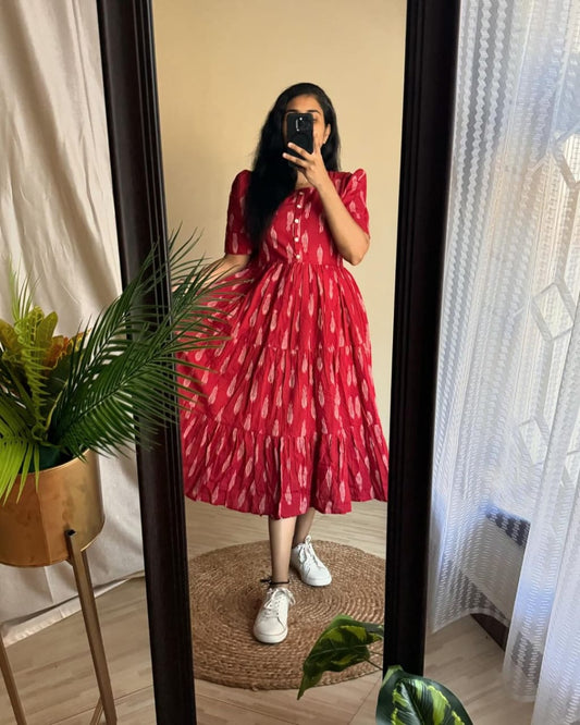 Maabetii Red Cotton Dress