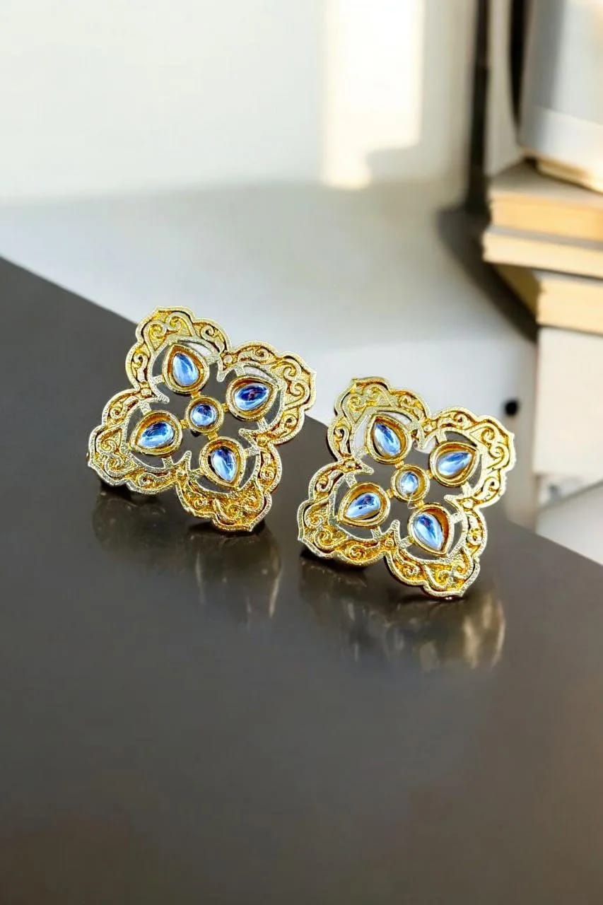 Maabetii Gold Plated Square Studs