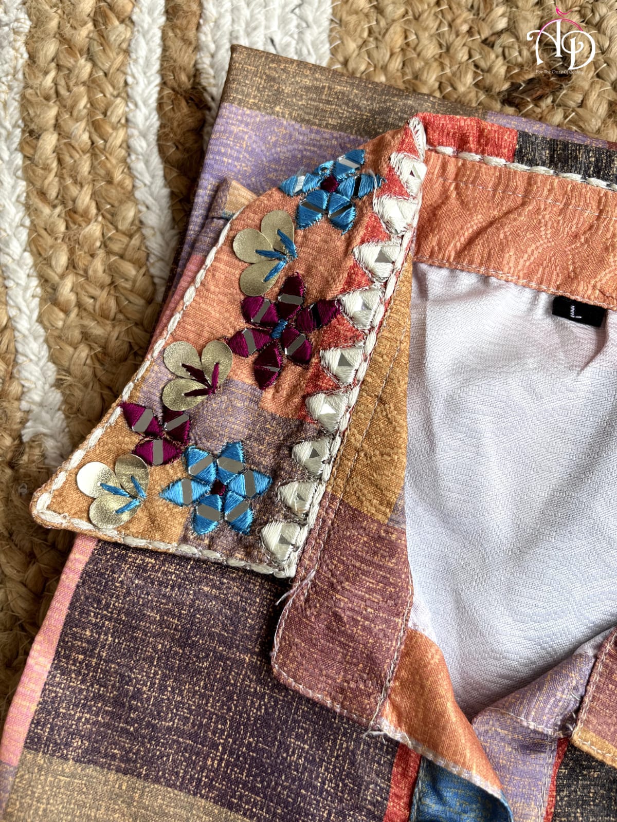 Maabetii Multicolor Muslin Embroidery Work Co-ord Set