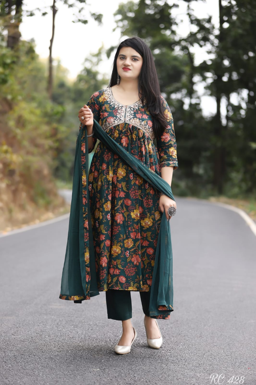 Maabeti Floral Anarkali Alia Cut suit