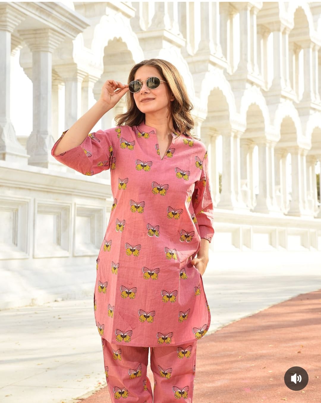 Maabetii Pink Cotton Printed Co-ord Set - CASUAL WEAR