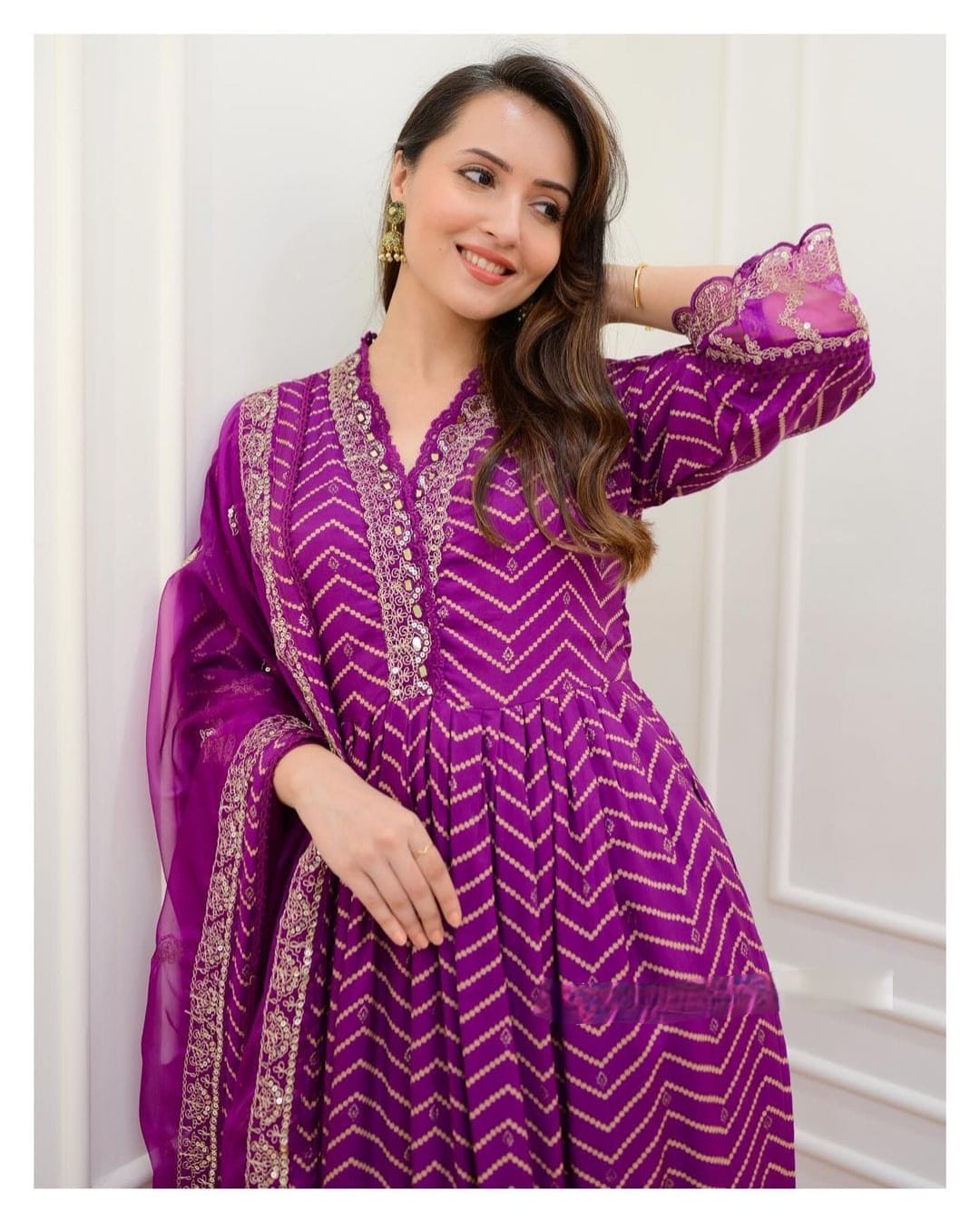 Maabetii Purple Rayon Sequence and Embroidery Naira Cut Suit Set