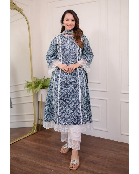 Hand Lace Work Suit Set 