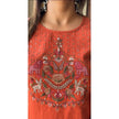 Meher Orange Chikankari Embroidery Suit Set