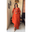 Meher Orange Chikankari Embroidery Suit Set