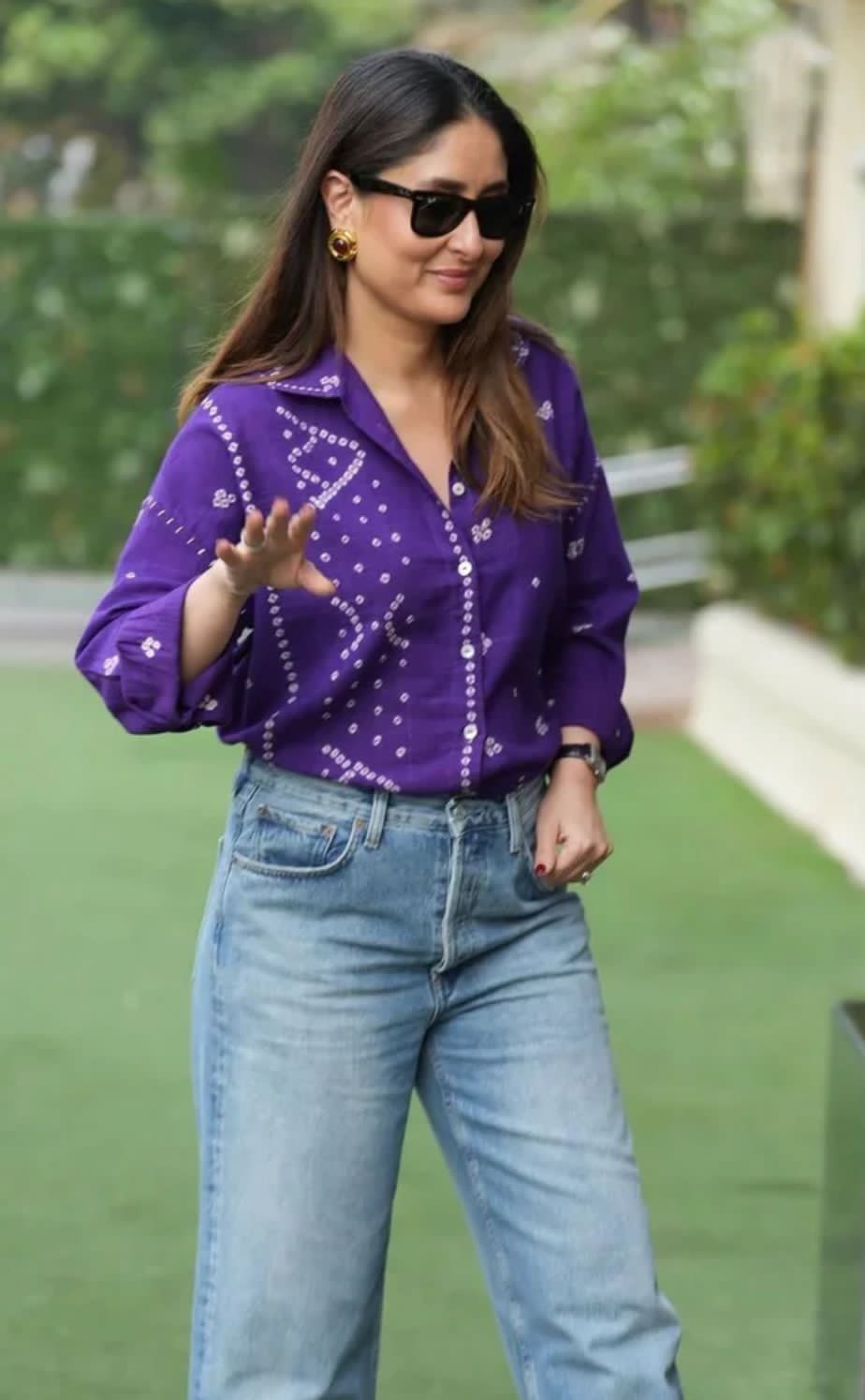 Purple mul cotton shirt front view

