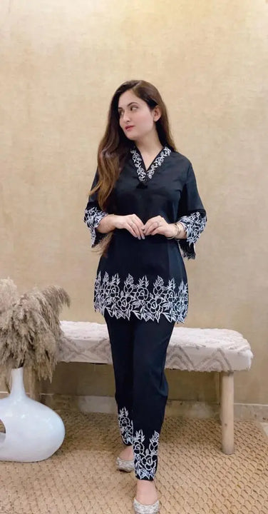 Stylish two-piece rayon set with straight pant – everyday ethnic wear

