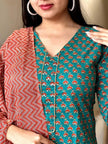 Hand sequin cotton kurti set for warm weather

