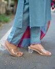 Pure linen full dupatta styled with handloom kurti

