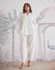 Solid white cotton coord set for women


