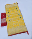 Yellow Zari Bandhej saree with matching blouse – elegant drape


