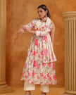 Anarkali kurta set with embroidery and cotton dupatta

